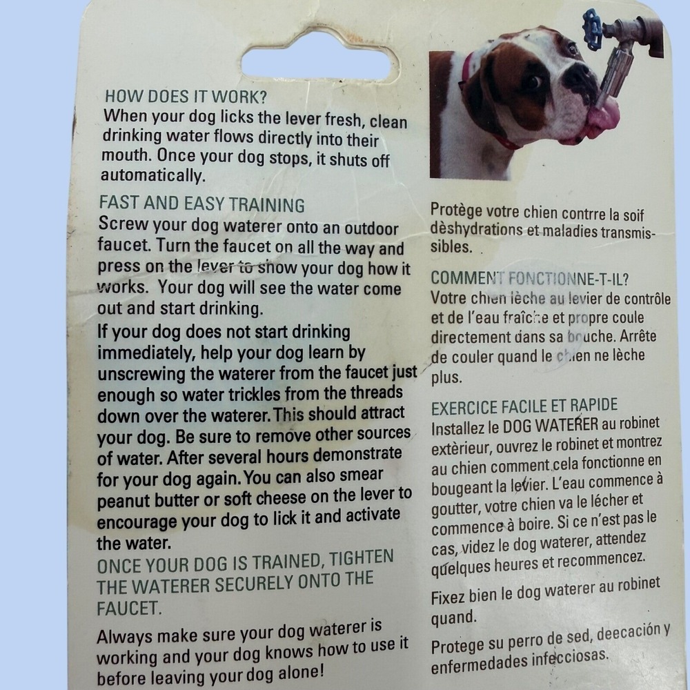 LIXIT Pet Activated Dog Waterwe L-100 Outdoor Faucet Attachment New in Box - Picture 9 of 10